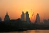 View of London city during sunset
