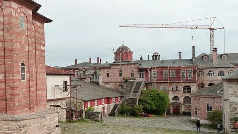 Interior courtyard at vatopedi